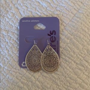 silver patterned earrings